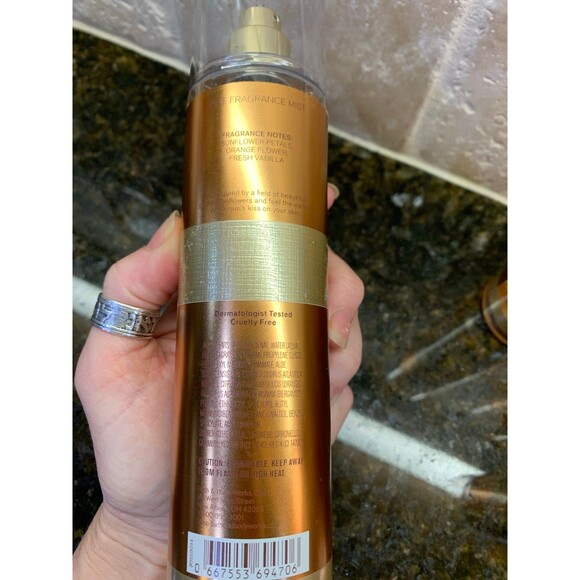 Bath & Body Works Fine Fragrance Mist Retired Golden Sunflower 8 oz NEW Set of 2 - Picture 3 of 3